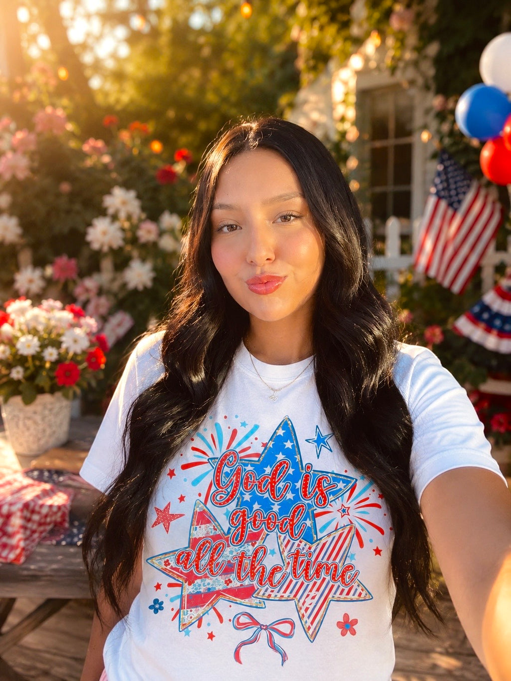 God is good all the time t- shirt ( 4th July theme )